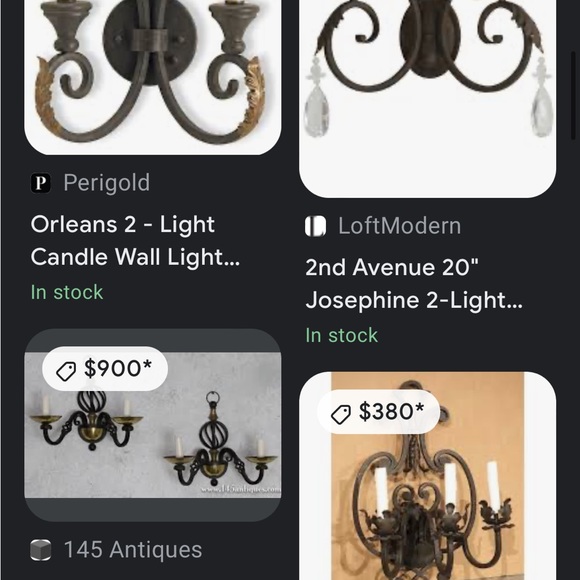 French neon classical 2 light wall fixtures - Picture 3 of 6